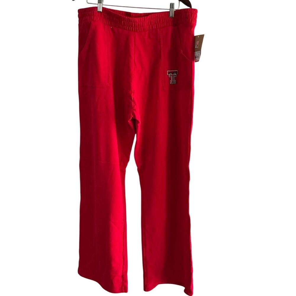 NWT Rivalry Threads Texas Tech Red Wide Leg Sweatpants Women's Size XL